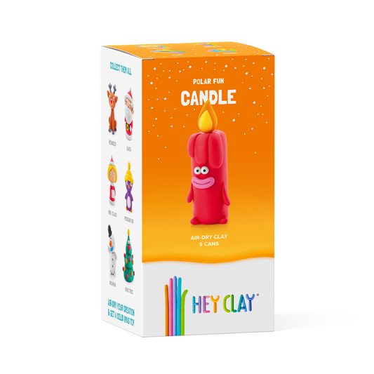 Hey Clay - Modelling Air-Dry Clay with Fun Interactive App - Candle, Christmas Series, 5 cans