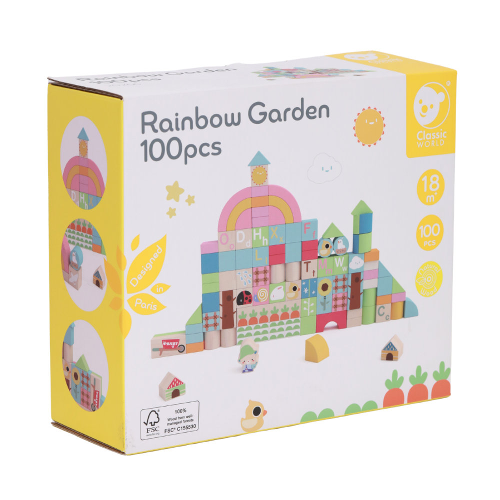 Classic World - Play & Learn - Rainbow Garden Set - 100pcs