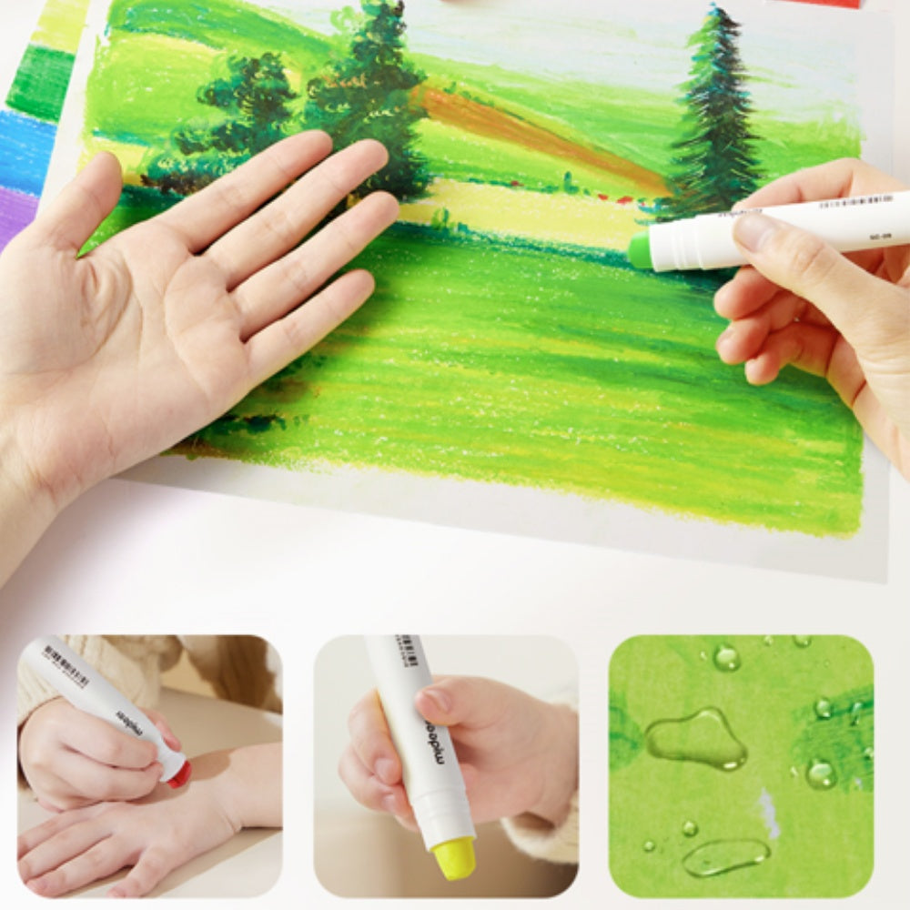 Mideer - Silky Quick - Dry Crayons - 8 Colours