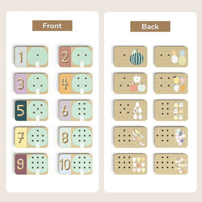 TopBright - Wooden Montessory Fruit Tree Counting & Writing Number Toy