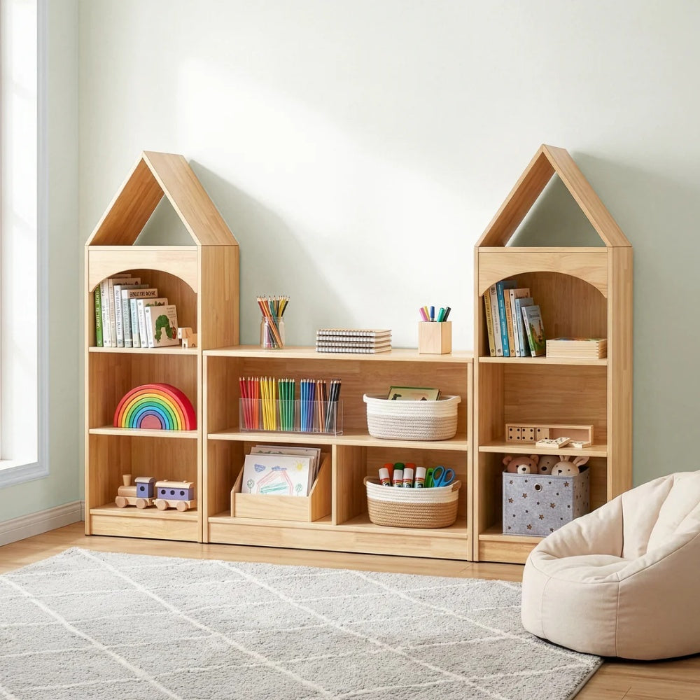TookyToy - Wooden Shelf and Toy Storage for Kids Room: Rubber wood 60x90cm