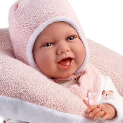 Llorens - Baby Girl Doll with Clothing & Pink Cushion: Mimi - 42cm