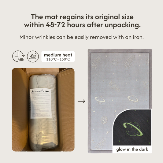 Hakuna Matte - GlowCloud Play Mat Carpet Glow in the Dark - Planets 170 x 120 x 2.5 cm