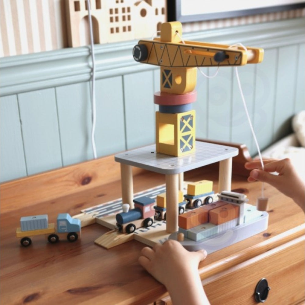 TookyToy - Pretend Play Port Crane Toy Set