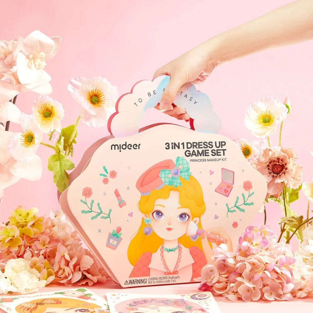 Mideer - 3-in-1 Makeup and Dress Up Arts & Crafts Book Set: Princess Fantasy Makeup