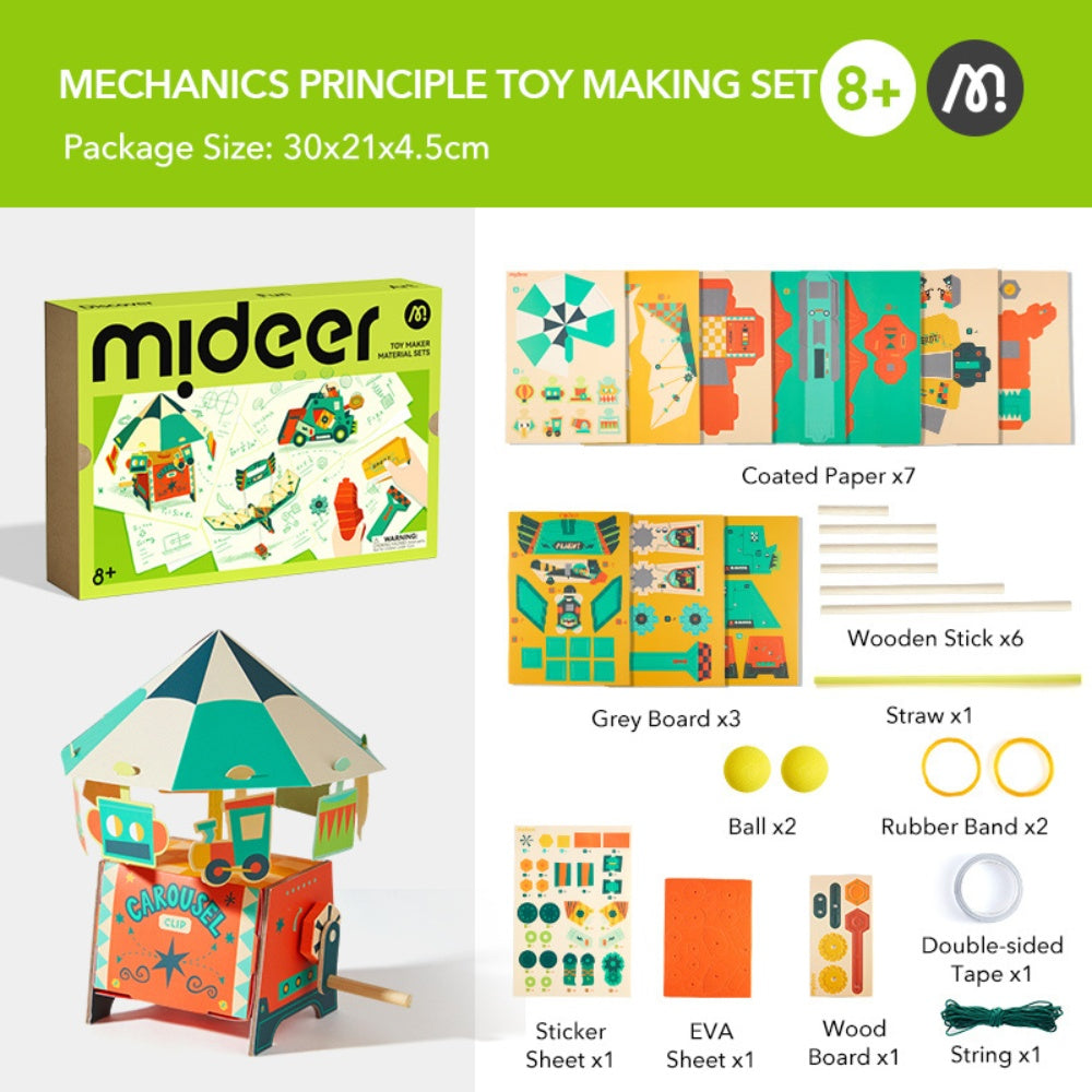 Mideer - DIY Kids Science Kit - Mechanics: Build Your Own Moving Models