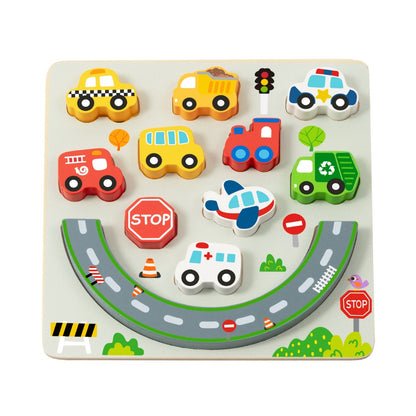 hi Pando - 2-in-1 Wooden Balancing Game and Puzzle: Transport 12 Pieces