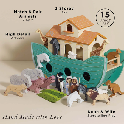 Le Toy Van - Noah's Great Wooden Ark & Animals - 23pcs