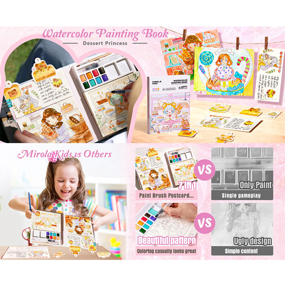 Jar Meló - Watercolor Painting Book - Dessert Princess