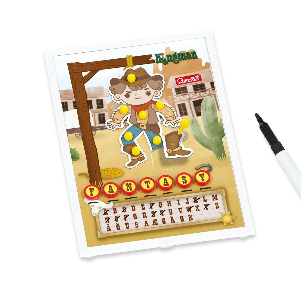 Quercetti - Hangman Word Guessing Game - Vocabulary & Spelling Game for Kids