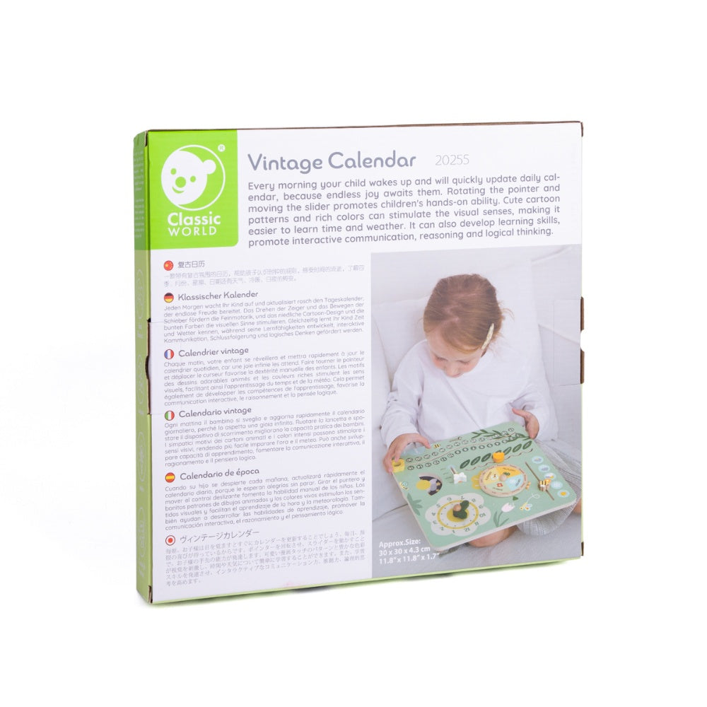 Classic World - Vintage Wooden Calendar