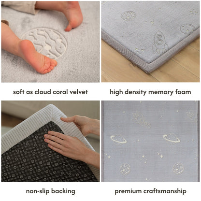 Hakuna Matte - GlowCloud Play Mat Carpet Glow in the Dark - Planets 170 x 120 x 2.5 cm