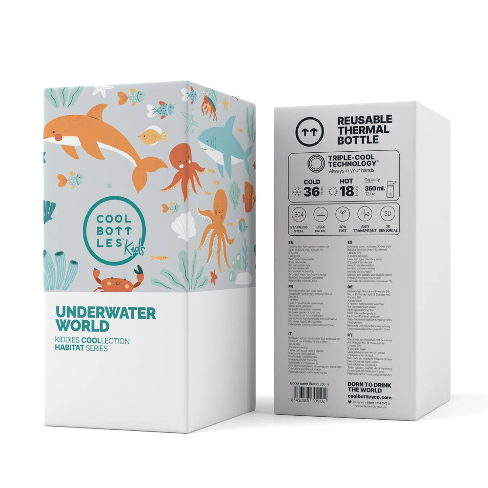 Cool Bottles - Kiddies Triple-Insulated Water Bottle - Underwater World 350ml