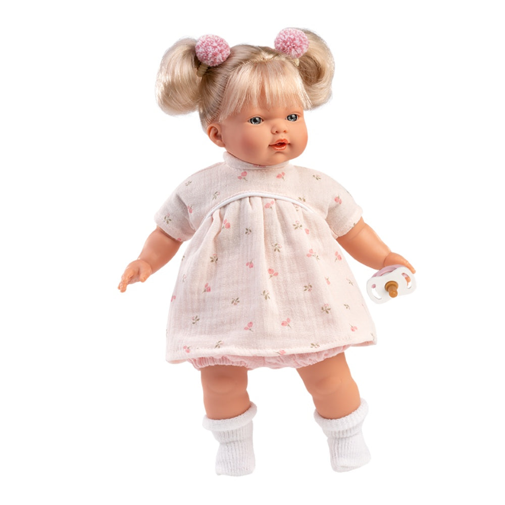 Llorens - Baby Girl Doll with Crying Mechanism, Clothing & Pacifier: Roberta - 33cm