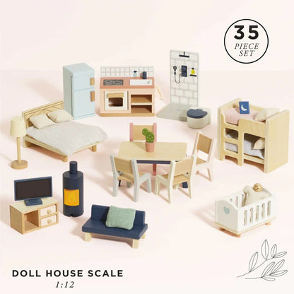 Le Toy Van - Complete Dolls House Furniture Set - 35pcs
