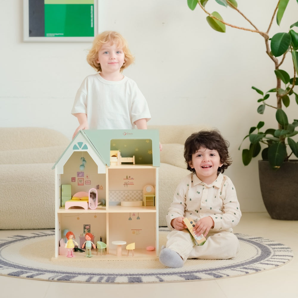 Classic World - Pretend & Play - Cozy Cottage Dollhouse