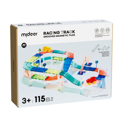 Mideer - Racing Track Grooved Magnetic Tiles Building Set