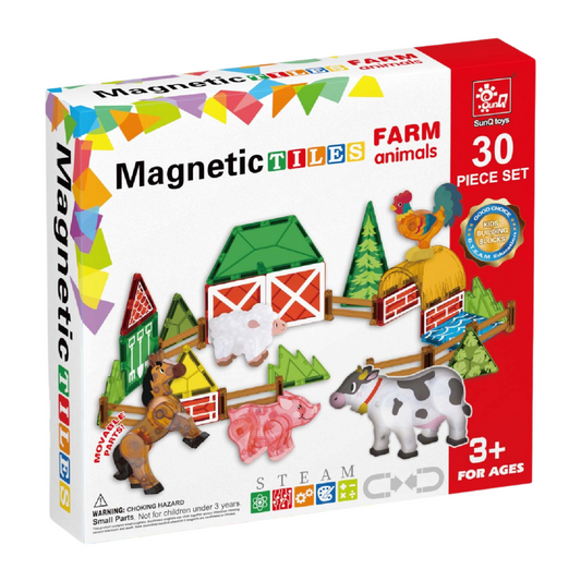 Magnetic Tiles - Farm Animal Set - 30 Pieces