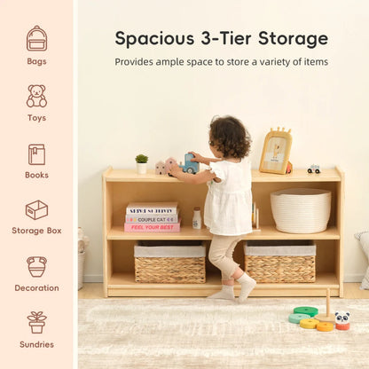 TookyToy - Wooden Shelf and Toy Storage for Kids Room: Plywood 60x114cm