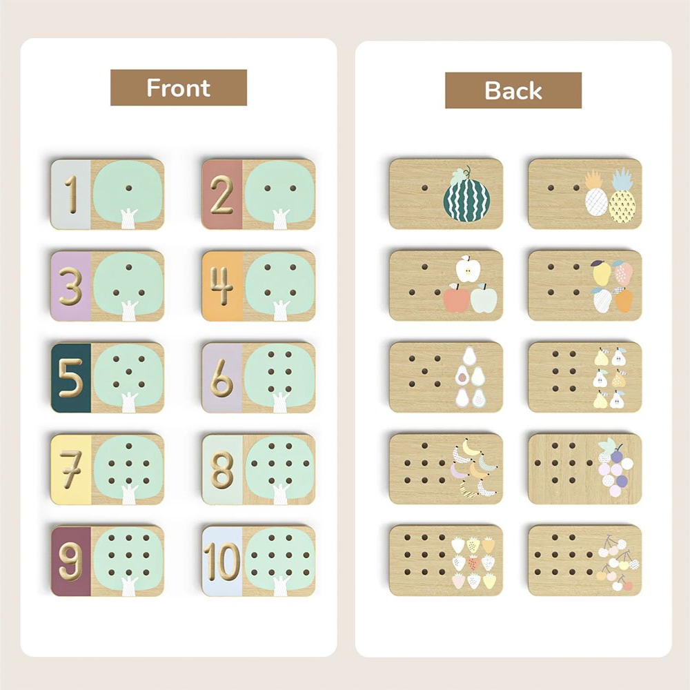 TopBright - Wooden Montessory Fruit Tree Counting & Writing Number Toy