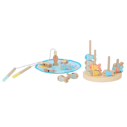 Classic World - Wooden Magnetic Fishing & Stacking Game