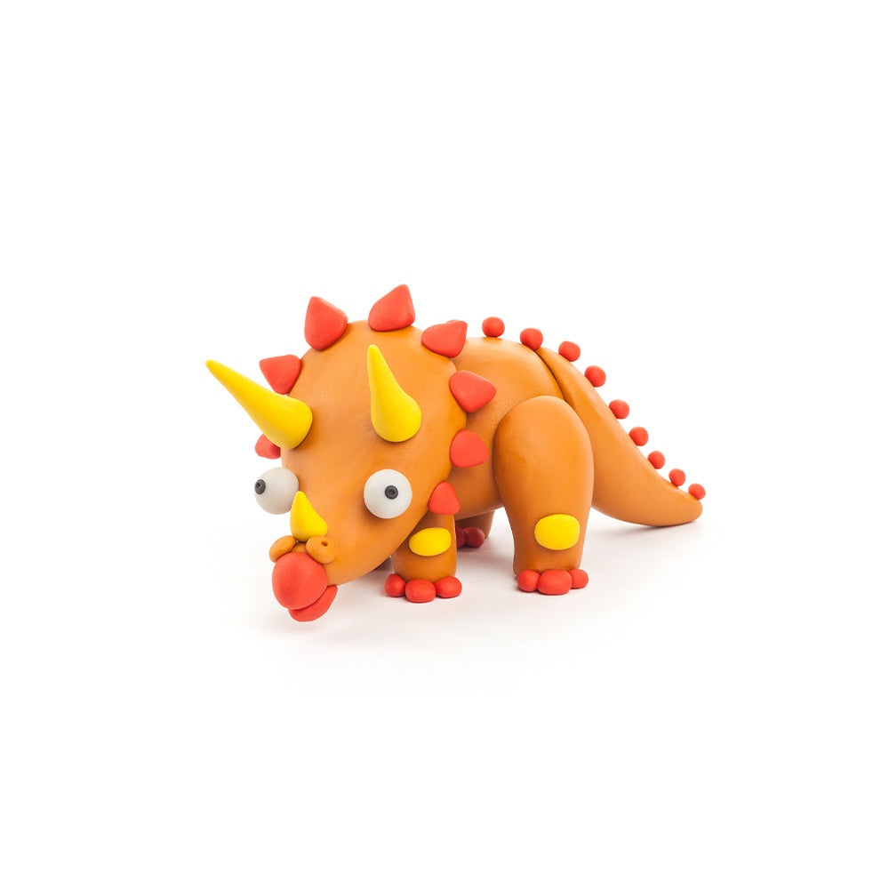 Hey Clay - Modelling Air-Dry Clay with Fun Interactive App - Pterodactylus, Triceratops, Tyrannosaurus, Series Dinos, 6 cans