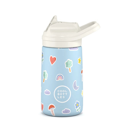 Cool Bottles - Kiddies Triple-Insulated Water Bottle - Rainbow Clouds 350ml