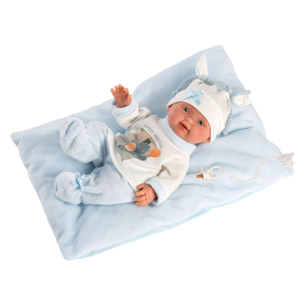 Llorens - Newborn Baby Boy Doll with Cushion, Clothing & Accessories: Bebito - 26cm