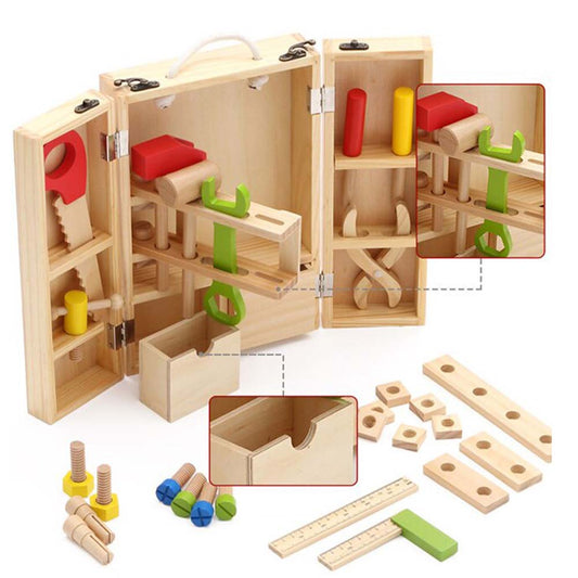 Classic World - Pretend & Play - Carpenters Toy Set - 30pcs - Wooden Case