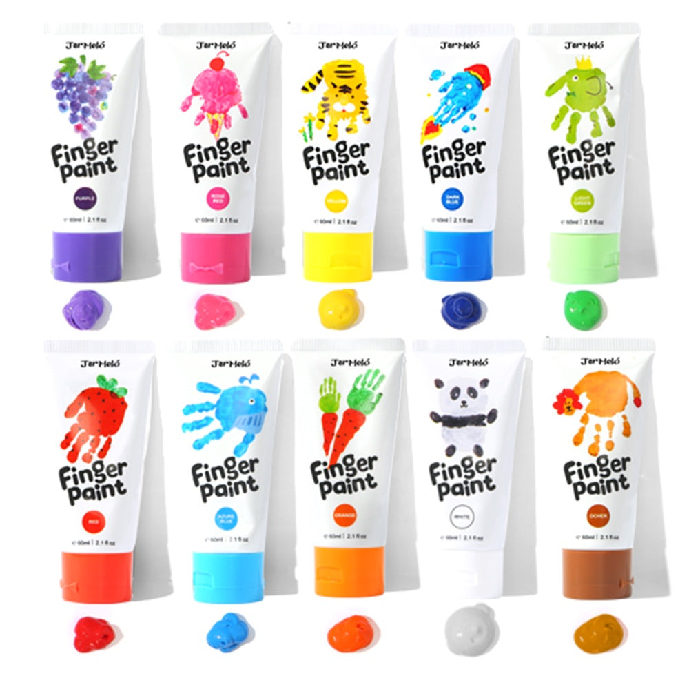 Jar Meló - Finger Paint - Non-Toxic & Safe for Kids - 10 Colours