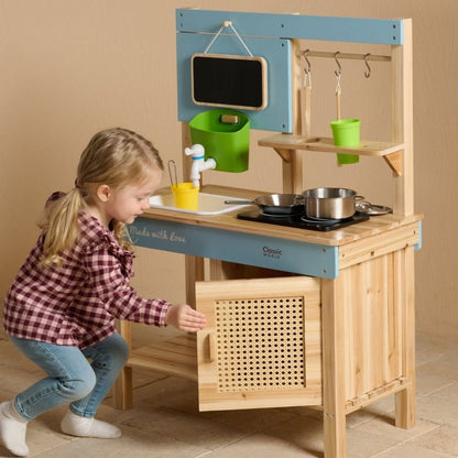 Classic World - Outdoor Mud Kitchen with Accessories - Wooden - 7 Pieces