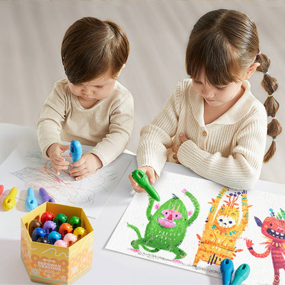 Jar Meló - Beeswax Crayons Key Shape - 12 Washable & Non-Toxic Colours