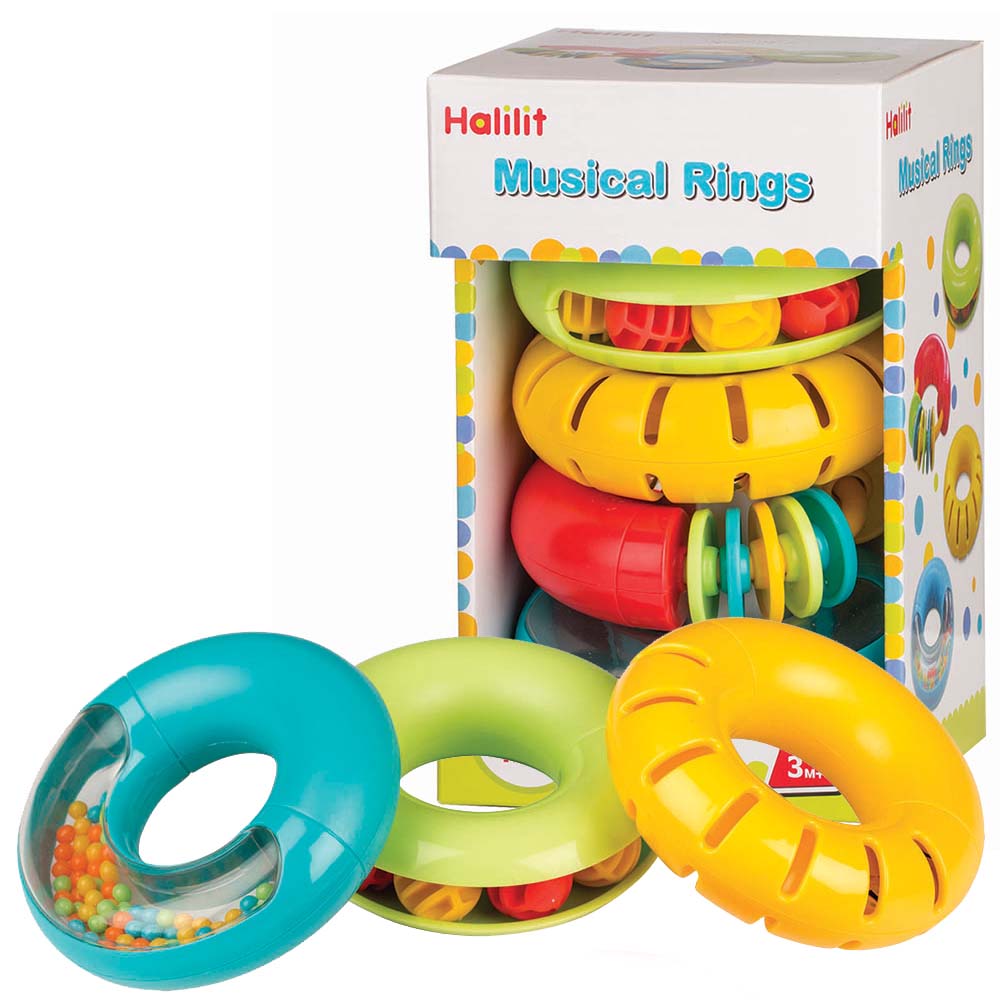 Halilit - Music Instrument for Babies & Toddlers - Muscial Rings Gift Set of 4