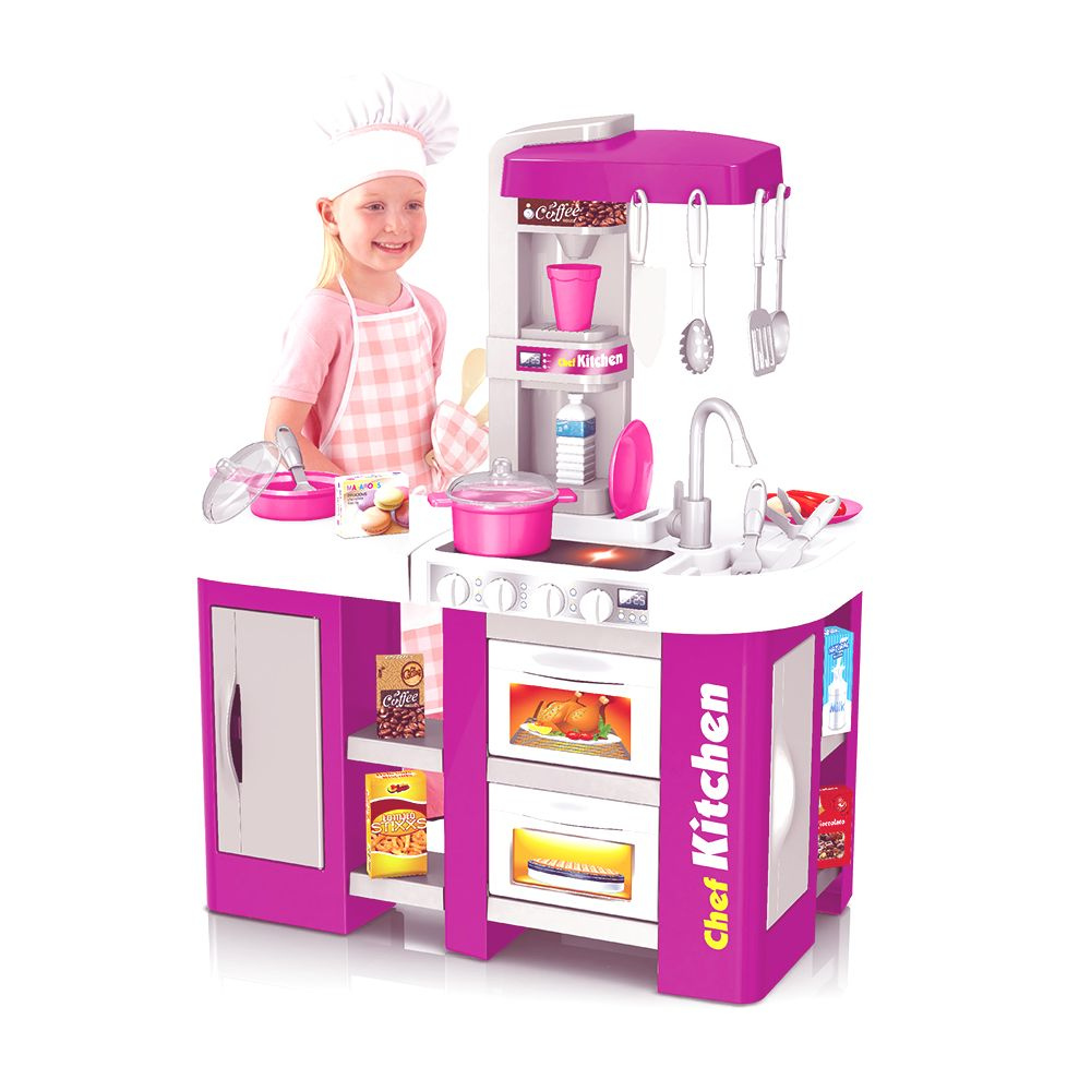 Cogo - Pretend & Play Kitchen Set with Light & Sound Effects - Purple - 53 Pieces