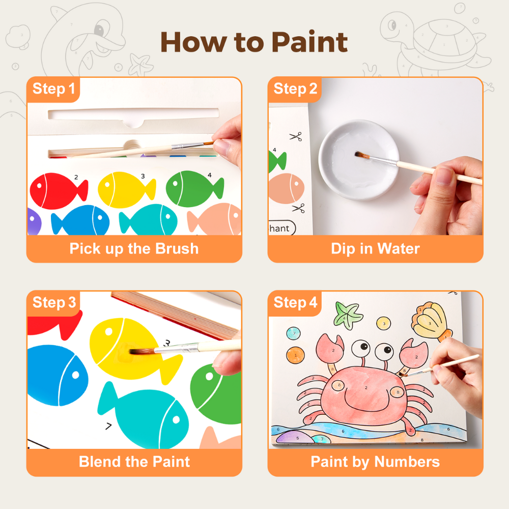 Jar Meló - Watercolour Painting Book - 20 Pages & Paint Brush - Sea Adventure