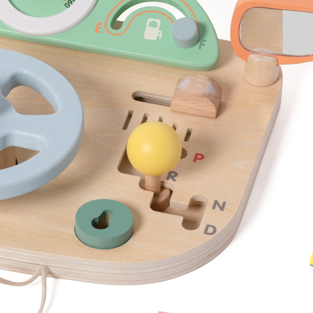 Classic World - Steering Wheel Wooden Busy Board - 5pcs