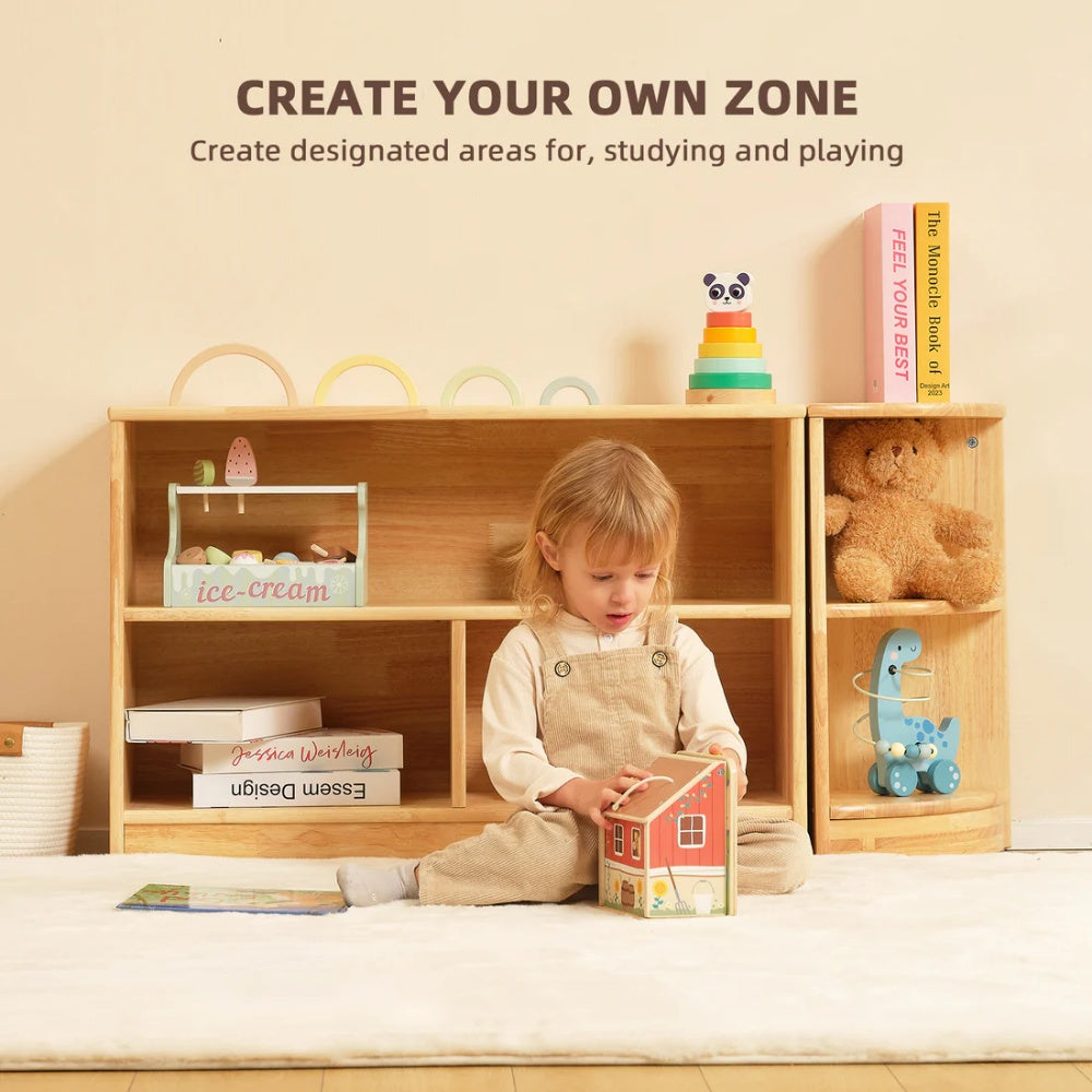 TookyToy - Wooden Shelf and Toy Storage for Kids Room: Rubber wood 60x90cm