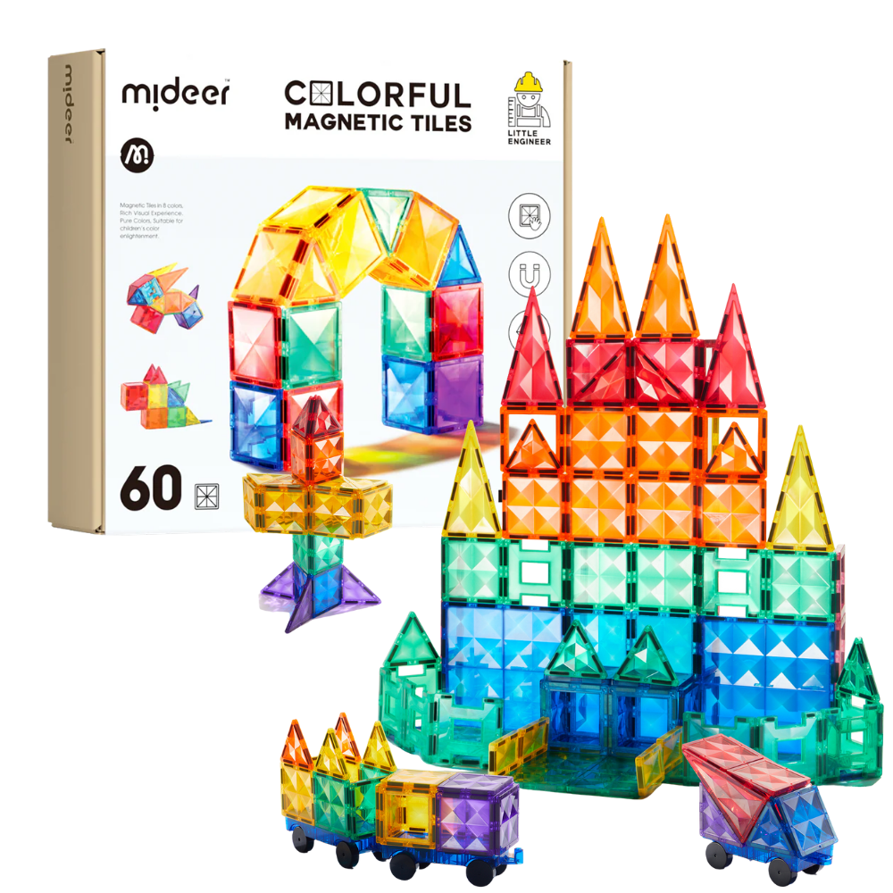 Mideer - Colourful Magnetic Tiles Building Set - 60pcs