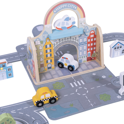 TookyToy - Pretend Play Story Box: City Toy Set in Carry Case