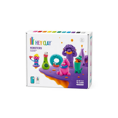 Hey Clay - Modelling Air-Dry Clay with Fun Interactive App - Monsters, 15 cans