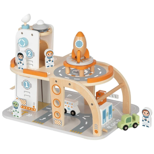 TookyToy - Pretend Play Wooden Space Station Toy Set - 14 Pieces - Motherhood