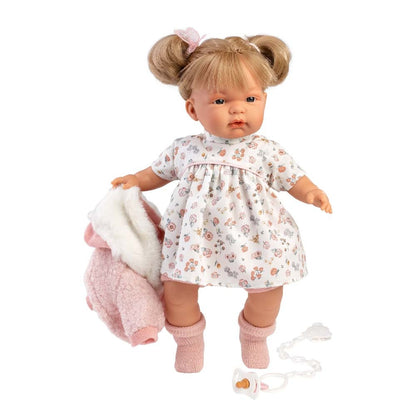 Llorens - Baby Girl Doll with Crying Mechanism, Outfit & Accessories: Joelle - 38cm