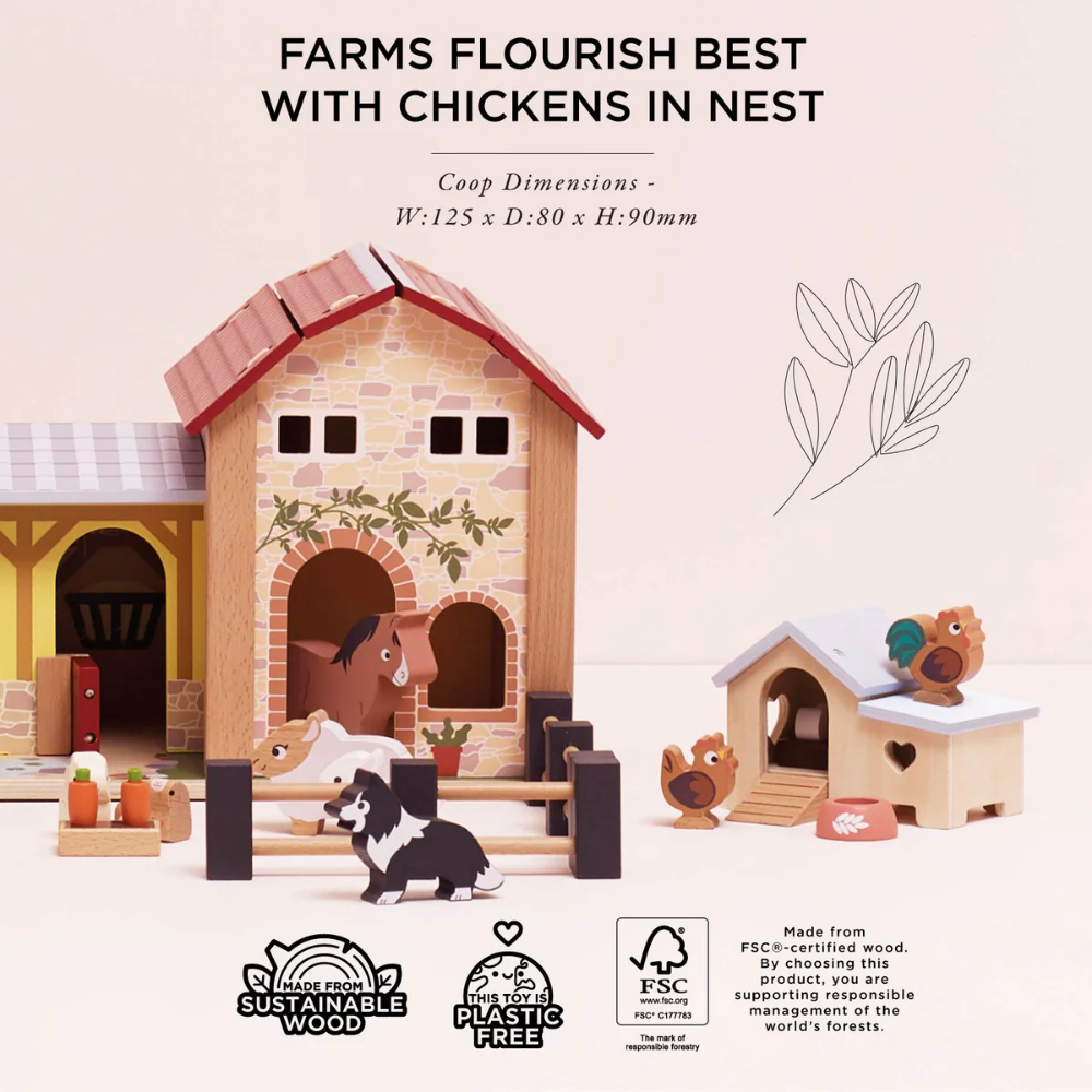 Le Toy Van - Dolls House Furniture: Chicken Coop Playset - 6pcs