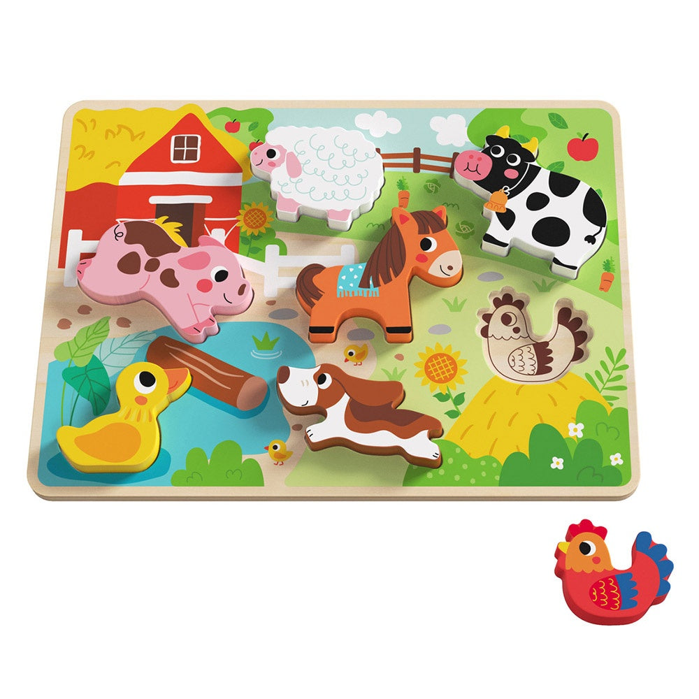 TookyToy - Wooden Chunky Farm Animasl Puzzle