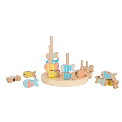 Classic World - Wooden Magnetic Fishing & Stacking Game