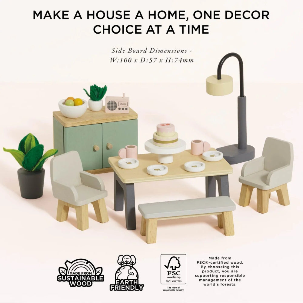 Le Toy Van - Dolls House Furniture: Dining Room Set - 18pcs