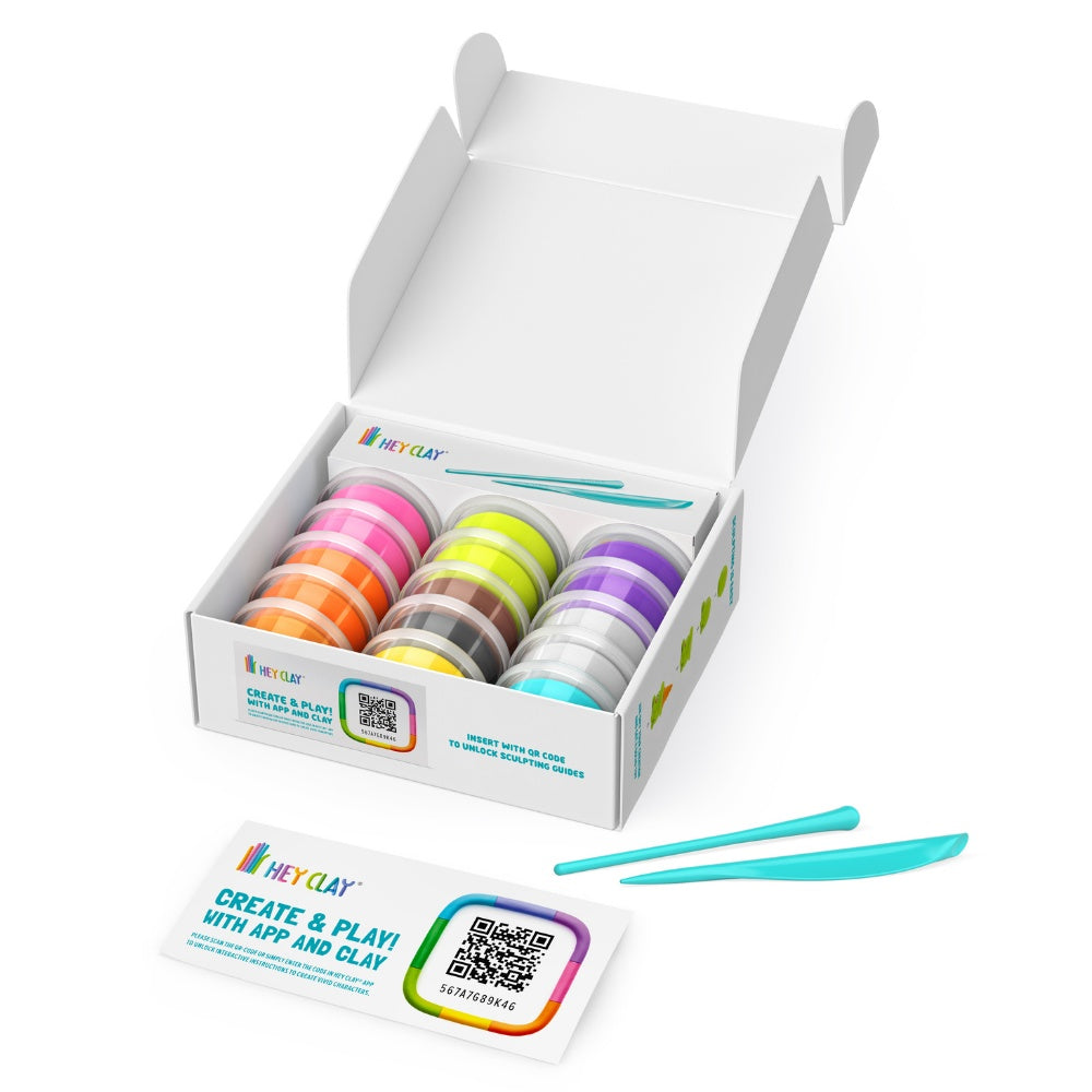 Hey Clay - Modelling Air-Dry Clay with Fun Interactive App - Nice Ice Cream, 15 cans