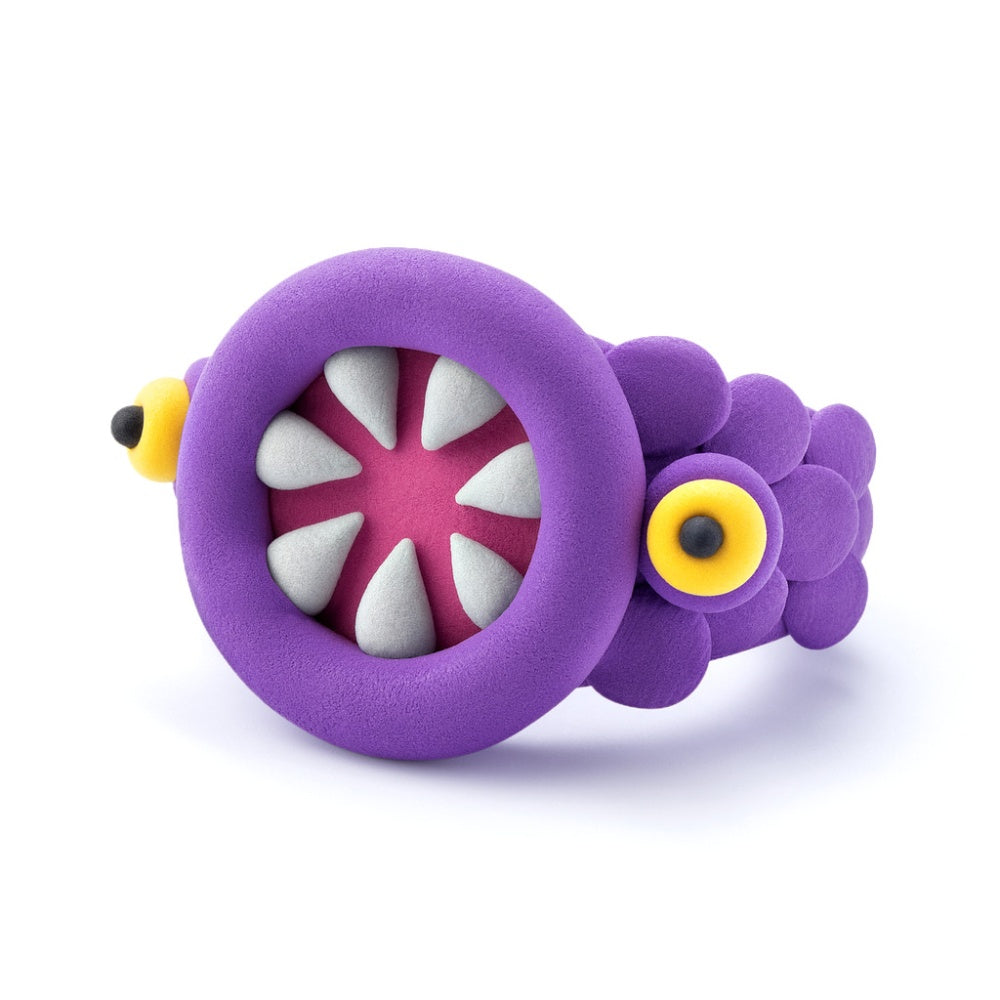 Hey Clay - Modelling Air-Dry Clay with Fun Interactive App - Alien Rings, series Bijou, 3 cans