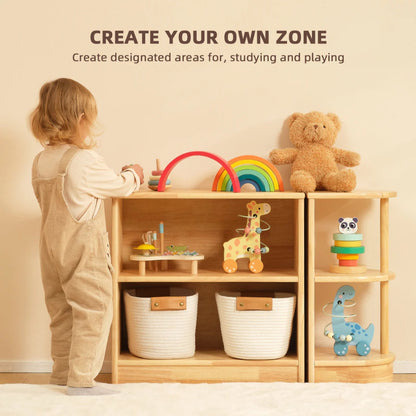 TookyToy - Wooden Shelf and Toy Storage for Kids Room: Rubber wood 60x60cm