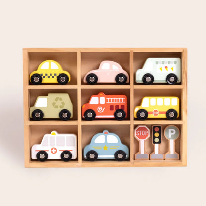 TookyToy - Transportation & Street Sign Set - 12 Piece Pastel Set